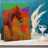 Plaque Photo Cheval arc-en-ciel de Noël (Côté)