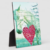 Plaque Photo Cheval Blanc Coeur Rouge Saint Valentin (Côté)