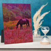 Plaque Photo Cheval dans un champ de couleur Kaleidoscope (Côté)
