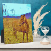 Plaque Photo Cheval de couleur rétro (Côté)