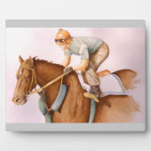 Plaque Photo Cheval de course et Jockey (Devant)