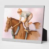 Plaque Photo Cheval de course et Jockey (Côté)