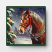 Plaque Photo Cheval de Noël 1 (Devant)