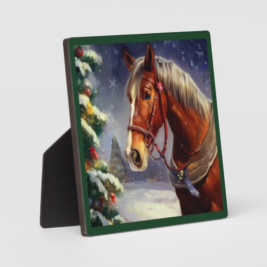 Plaque Photo Cheval de Noël 1 (Recto)
