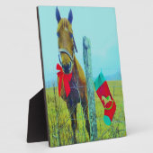 Plaque Photo Cheval de Noël Brown (Côté)