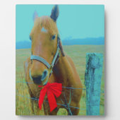 Plaque Photo Cheval de Noël rétro (Devant)