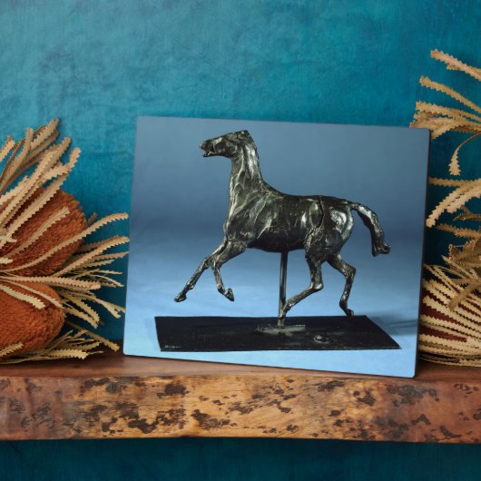 Plaque Photo Cheval de Trot (bronze) (Côté)