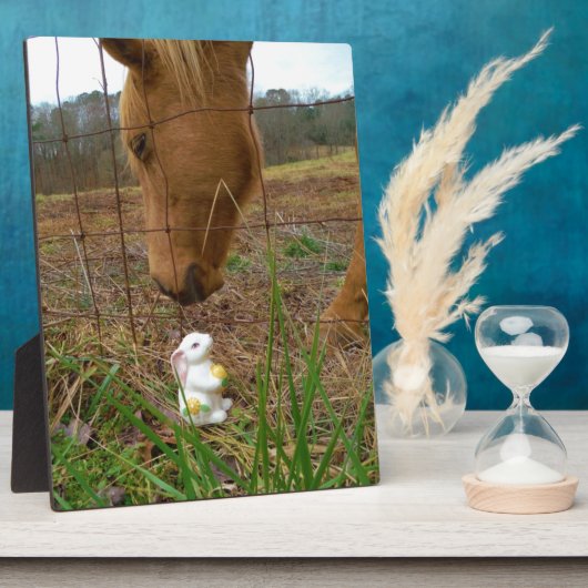Plaque Photo cheval et fleur de printemps Bunny (Côté)
