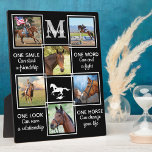 Plaque Photo Cheval Lover Equestrian Personnalisé Photo Collage<br><div class="desc">Célébrez votre meilleur ami avec une plaque de collage photo de cheval de compagnie personnalisée. Cette plaque de collage photo de cheval est le cadeau parfait pour vous, famille ou amis à honorer ceux qui sont aimés. Citation : "Un sourire peut commencer une amitié, Un mot peut mettre fin à...</div>