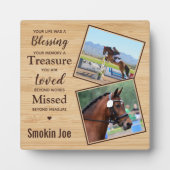 Plaque Photo Cheval Memorial Equine Keepsaké (Devant)