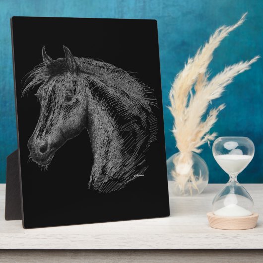 Plaque Photo Cheval : Noir (Côté)