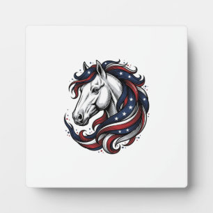 Plaque Photo Cheval Patriotique Gravure Vintage Art Vectoriel