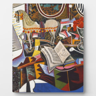 Plaque Photo Cheval Pipe Fleur rouge par Joan Miro