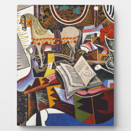 Plaque Photo Cheval Pipe Fleur rouge par Joan Miro (Devant)