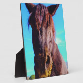 Plaque Photo Cheval pourpre avec Bouche verte (Côté)