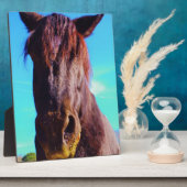 Plaque Photo Cheval pourpre avec Bouche verte (Côté)