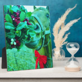 Plaque Photo Cheval Turquoise Mistletoe de Noël (Côté)