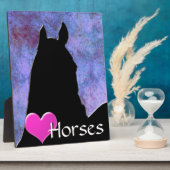 Plaque Photo Chevaux de coeur I (violet/bleu) (Côté)