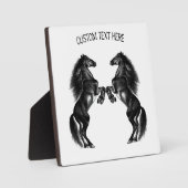 Plaque Photo Chevaux sauvages noirs droits - Ajouter votre text (Recto)