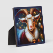 Plaque Photo Chèvre de Noël 4 (Recto)