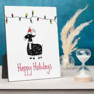 Plaque Photo Chèvre de Noël lunatique