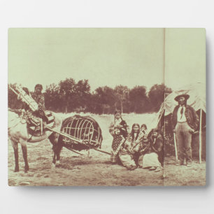 Plaque Photo Cheyenne Indians on the Move, 1878 (photo b/w)
