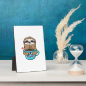 Plaque Photo Chibi Sloth Coffee Lover � Cute Kawaii Sloth Huggi (Côté)
