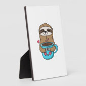 Plaque Photo Chibi Sloth Coffee Lover � Cute Kawaii Sloth Huggi (Côté)