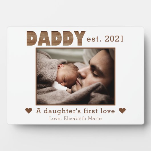 Plaque Photo Chic Daddy Established Daughter's First Love Photo (Devant)