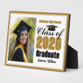 Plaque Photo Chic Gold Class of 2026 Graduation Photo (Côté)