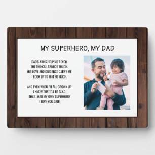 Plaque Photo Chic Mon Superhéros Mon Papa Photo Bois Fête des P