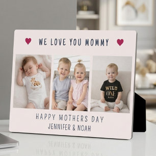 Plaque Photo Chic On T'aime Maman 3 Collage Photo Rose Pâle
