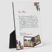 Plaque Photo Chic Personalized Love Letter Handwritten & Photo  (Côté)
