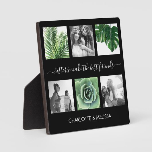 Plaque Photo Chic soeurs noir photo collage (Recto)