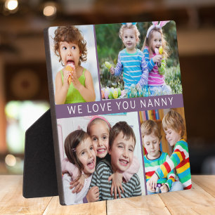 Plaque Photo Chic We Love You Nanny 4 Photo Collage Purple