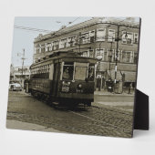 PLAQUE PHOTO CHICAGO 63E ET OCCIDENTALE 1952 TROLLEY ART SEPIA (Côté)
