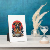 Plaque Photo Chien Boxer Vintage mangeant du Ramen Coucher de s (Côté)