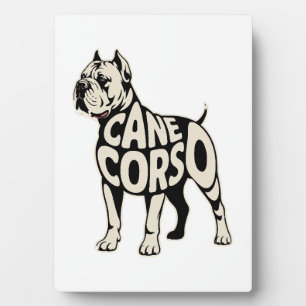 Plaque Photo Chien Cane Corso Art en Typographie Gras