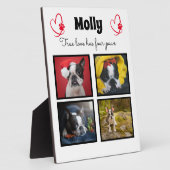 Plaque Photo Chien collage customisé 4 photos (Côté)