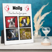 Plaque Photo Chien collage customisé 4 photos (Côté)