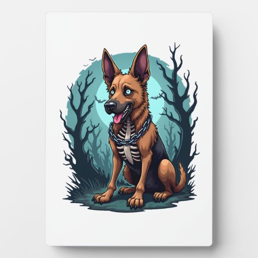 Plaque Photo Chien de berger squelette (Devant)