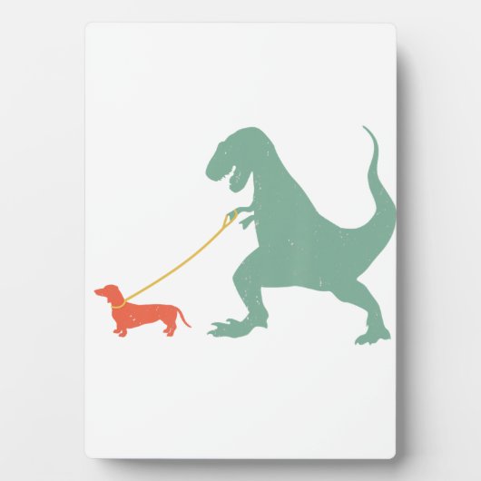 Plaque Photo Chien de chien Dinosaur Funny Wiener Dog (Devant)
