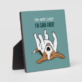 Plaque Photo Chien de dessin Beagle mignon avec texte personnal (Recto)