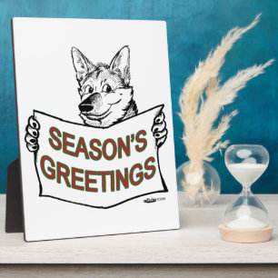 Plaque Photo Chien de Noël : Bonnes Fêtes !