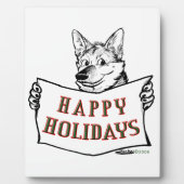 Plaque Photo Chien de Noël : Joyeuses fêtes ! (Devant)