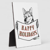 Plaque Photo Chien de Noël : Joyeuses fêtes ! (Côté)