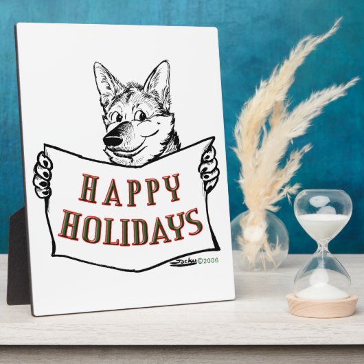 Plaque Photo Chien de Noël : Joyeuses fêtes ! (Côté)