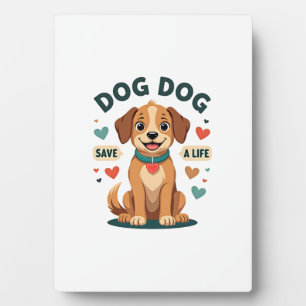 Plaque Photo Chien de sauvetage mignon vintage sauve une vie Ca