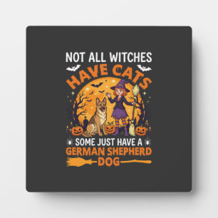Plaque Photo Chien de sorcière drôle d'Halloween Berger Alleman