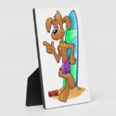 PLAQUE PHOTO CHIEN DE SURFER (Côté)